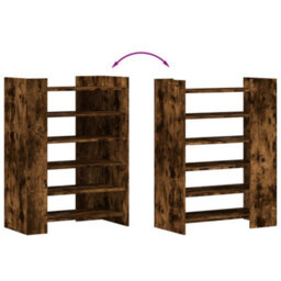 Berkfield Shoe Cabinet Smoked Oak 74.5X37.5X100 Cm Engineered Wood - thumbnail 7