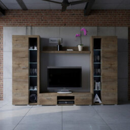 Rumba Xl Living Room Wall Unit Lefkas Oak With Led Lighting - thumbnail 1