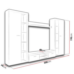 Rumba Xl Living Room Wall Unit Lefkas Oak With Led Lighting - thumbnail 4