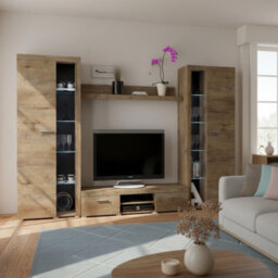 Rumba Xl Living Room Wall Unit Lefkas Oak With Led Lighting - thumbnail 2