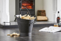 Heavy Duty Steel Fireside Waterloo Bucket Fireplace Coal Scuttle Fuel Ash Wood Log Storage Holder Hod Matte Black - Fire122 - thumbnail 4