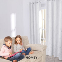 Deconovo Eyelet Blackout Curtains, Thermal Silver Wave Line Foil Printed Curtains For Bedroom, 66 X 54 Inch, Silver Grey, One Pair - thumbnail 8