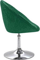 Evre Round Velvet Barstool Green With Height Adjustment And Swivel - thumbnail 3
