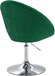 Evre Round Velvet Barstool Green With Height Adjustment And Swivel - thumbnail 2