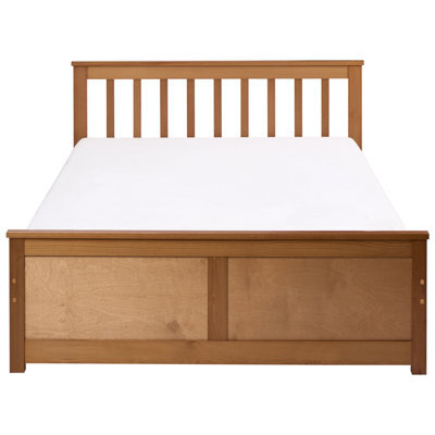Wyld and Coco Pinecraft Brown Pine Wood Bed Frame - Eu 4Ft Small Double, Minimalist Matt Finish - image 1