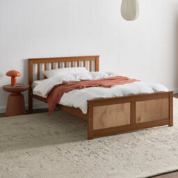 Wyld and Coco Pinecraft Brown Pine Wood Bed Frame - Eu 4Ft Small Double, Minimalist Matt Finish - thumbnail 2