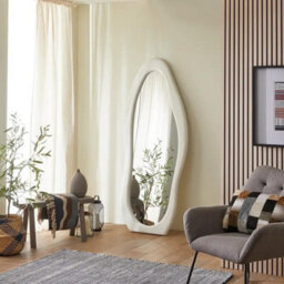 The Online Mirror Shop Tiffany White Irregular Shaped Full Length Wall Mirror Of H 180 X W 75 Cm - thumbnail 5
