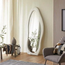 The Online Mirror Shop Tiffany White Irregular Shaped Full Length Wall Mirror Of H 180 X W 75 Cm - thumbnail 3