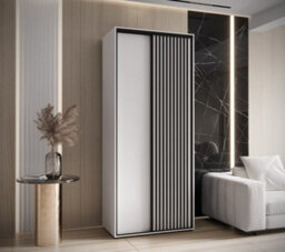 Arte Modern Sapporo Sliding Door Wardrobewith Shelves And Hanging Rails - White Matt (H)2050mm (W)1200mm (D)600mm - thumbnail 1