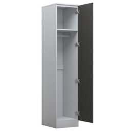 Reflect 1 Door High Gloss Wardrobe - Grey & White, Durable Melamine Finish - Modern Bedroom Storage - Single Door Wardrobe - thumbnail 8