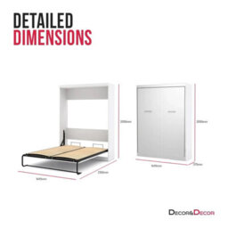 Double Wall Bed, Murphy Double Bed, Wall Mounted, Vertical Pull Down (135 X 190Cm) - Decoranddecor - thumbnail 5