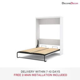 Double Wall Bed, Murphy Double Bed, Wall Mounted, Vertical Pull Down (135 X 190Cm) - Decoranddecor - thumbnail 2