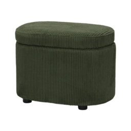 Thehotsale Green Corduroy Storage Ottoman Bench With Lift-Up Lid, 60Cm W - thumbnail 3