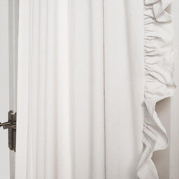 OHS Frill Voile Net Curtains 2 Window Panels Sheer Rod Slot Top Pair Set, White - thumbnail 3
