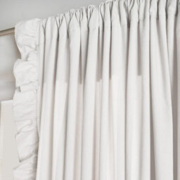 OHS Frill Voile Net Curtains 2 Window Panels Sheer Rod Slot Top Pair Set, White - thumbnail 2