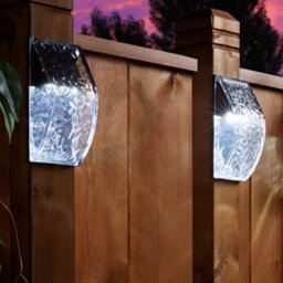 Gainsborough Set Of 2 Solar Wall Lights, Glass Effect Outdoor Lights With 5 White Led Bulbs Smart Sensor & Fixings Included - thumbnail 2