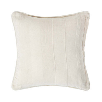 Homescapes Cotton Rajput Ribbed Natural Cushion Cover, 60 X 60 Cm - image 1
