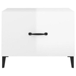 Walplus Coffee Table With Metal Legs High Gloss White 50X50X40 Cm - thumbnail 6