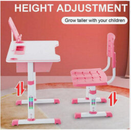 Kid Desk And Chair Set Wooden Children Study Table Chair Writing Table Set Hshk - thumbnail 4