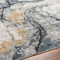 Livabliss Jolie-Abstract Grey Blue Ivory Brown Modern Marble Living Dining Bedroom Rug 60 X 90 Cm Easy Care, Non Shedding - thumbnail 3