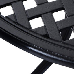 Outsunny Round Aluminium Outdoor Garden Dining Table With Umbrella Hole, Black - thumbnail 9
