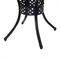 Outsunny Round Aluminium Outdoor Garden Dining Table With Umbrella Hole, Black - thumbnail 8