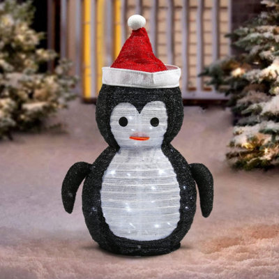 2.5Ft Penguin Pop Up Christmas Xmas Light Up Décor Decoration With 40 Cool White Led Lights For Indoor Or Outdoor - image 1