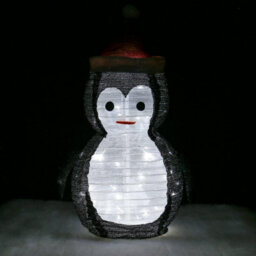 2.5Ft Penguin Pop Up Christmas Xmas Light Up Décor Decoration With 40 Cool White Led Lights For Indoor Or Outdoor - thumbnail 4