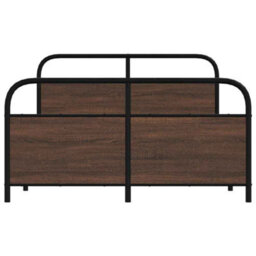 Berkfield Metal Bed Frame Without Mattress Brown Oak 140X190 Cm - thumbnail 5