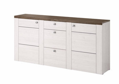 Arte Chic Larona 25 Sideboard Cabinet 1760mm In Oak Sibiu Larche & Sonoma Truffle - Rustic Charm H850mm D370mm - image 1