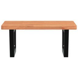 Basin Shelf Wall Mounted Steel and Solid Wood Beech - thumbnail 2