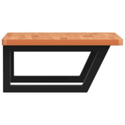 Basin Shelf Wall Mounted Steel and Solid Wood Beech - thumbnail 3