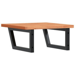 Basin Shelf Wall Mounted Steel and Solid Wood Beech - thumbnail 4