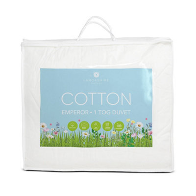 Lancashire Textiles 1Tog Cotton Emperor Duvet Anti-Allergic Lightweight Blanket For Deep And Comfortable Sleep- 235 X 290Cm - image 1