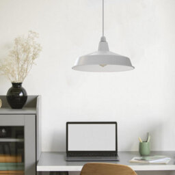 Modern White Metal Lamp Shade Pluto Ceiling Pendant Light For Kitchen & Living Room - thumbnail 2