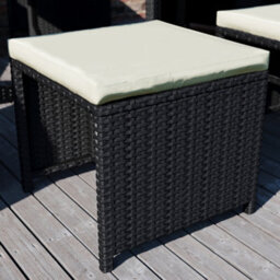 Lassic Vida Designs 8 Seater Rattan Garden Bistro Set With Outdoor Table And Chairs, Stool, Black - thumbnail 7
