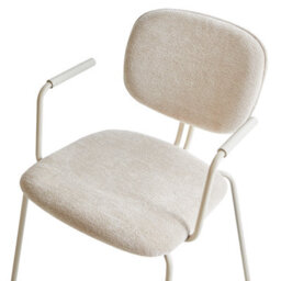 Beliani Set Of 2 Dining Chairs Carille Chenille Light Beige - thumbnail 7