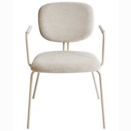 Beliani Set Of 2 Dining Chairs Carille Chenille Light Beige - thumbnail 4