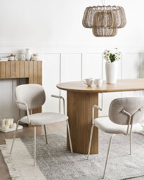 Beliani Set Of 2 Dining Chairs Carille Chenille Light Beige - thumbnail 2