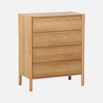Sweeek - Wood Effect Chest Of 4 Drawers Natural 80X42X98 Cm - Harmony - image 1