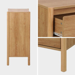 Sweeek - Wood Effect Chest Of 4 Drawers Natural 80X42X98 Cm - Harmony - thumbnail 4