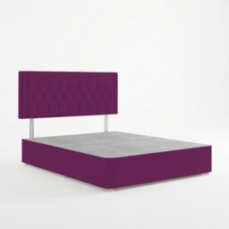 Adore Designs Diamond Cut Plush Velvet Divan Bed, Headboard - 6Ft Super King - Burgundy - 0 Drawers - thumbnail 2