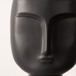 Vanity Living 40.5Cm Face Design Ceramic Vase In Matte Black, Modern Decorative Vase For Living Room - thumbnail 5