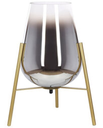 Beliani Table Lamp Gold Steel With Smoked Glass Shade, Modern Glam Night Lamp, 55Cm Diameter, 44Cm High - thumbnail 3