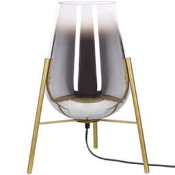 Beliani Table Lamp Gold Steel With Smoked Glass Shade, Modern Glam Night Lamp, 55Cm Diameter, 44Cm High - thumbnail 2