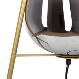 Beliani Table Lamp Gold Steel With Smoked Glass Shade, Modern Glam Night Lamp, 55Cm Diameter, 44Cm High - thumbnail 5