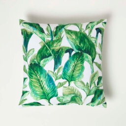 Homescapes Luxury Outdoor Cushions 2 Set, Waterproof Filled Cushion Soft-Touch Green Banana Leaf, For Garden And Indoors, 45X45 Cm - thumbnail 2