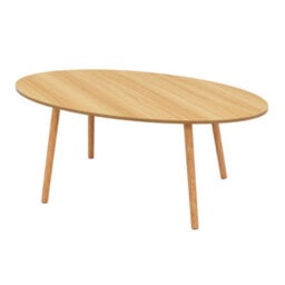 Single Tier Oval Coffee Table Natural Wood Colour Simple Living Room Side Table - thumbnail 5