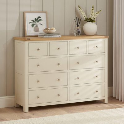 The Furniture Market Marbury Cream Jumbo 10 Drawer Chest - image 1
