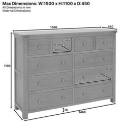 The Furniture Market Marbury Cream Jumbo 10 Drawer Chest - thumbnail 9
